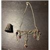 Image 2 : Vintage Sterling Silver Thimble & Sterling Necklace with Garnets - Total weight: