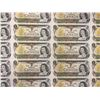 Image 2 : Uncut Sheet of 40 Canadian 1973 One Dollar Bills -  BFD Prefix Serial Numbers -  In protective tube