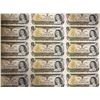 Image 2 : Uncut Sheet of 40 Canadian 1973 One Dollar Bills -  BFD Prefix Serial Numbers - In protective tube