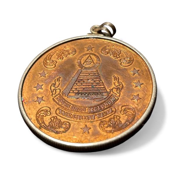 2012 Masonic Medallion in Bezel Setting - 1 AVP Oz. of .999 Fine Copper