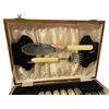 Image 3 : Bone Handled Antique Fish Knives and Fork Set with Serving Pieces - 6 Place settings in fitted wood 