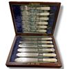 Image 1 : Antique Fish Knives and Forks Set with Pearloid Handles - Electroplated - 6 Place settings in a fitt