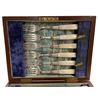 Image 3 : Antique Fish Knives and Forks Set with Pearloid Handles - Electroplated - 6 Place settings in a fitt