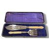 Image 1 : Bone Handled Antique Ornate Fish Serving  Set in Fitted Case