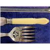 Image 2 : Bone Handled Antique Ornate Fish Serving  Set in Fitted Case
