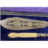 Image 3 : Bone Handled Antique Ornate Fish Serving  Set in Fitted Case