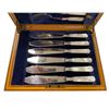 Image 2 : Antique  Birks Fish Knives and Forks Set - Pearloid Handles with Silver Plated Blades - 6 Place sett