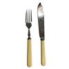 Image 3 : Antique Forks and Knives Set with Faux Bone Handles - 6 Place setting in fitted case