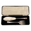 Image 3 : Antique Silver Plated Dessert Serving Set in Fitted Case