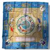 Image 1 : Hermes "Le Géographe" Silk Scarf Blue - Authenticity Not Verified