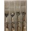 Image 3 : 11 Antique Silver Plated Dinner Forks with Pearloid Handles