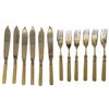 Image 3 : Group of Vintage Silver Plated Flatware - 6 Faux Bone Handled Knives & Forks, 3 Large Knives & 6 Rog