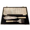 Image 2 : Vintage Faux Bone Handled Dessert Server Set & Set of 6 Dinner Knives in Fitted Case
