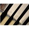 Image 5 : Vintage Faux Bone Handled Dessert Server Set & Set of 6 Dinner Knives in Fitted Case