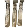 Image 7 : Antique Set of Pearloid Handled Flatware with Serving Pieces