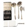 Image 3 : Group of Silver Plated Serving Pieces - Cake Cutters, Grape Scissors, Dessert Forks, Salad Servers a