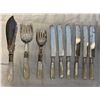 Image 1 : 9 Pcs Antique Mother‑of‑Pearl Handled Cutlery