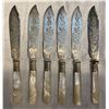 Image 2 : 28 Antique Mother‑of‑Pearl Handled Flatware Lot, Includes Engraved Fish Knives, Kn