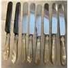 Image 5 : 28 Antique Mother‑of‑Pearl Handled Flatware Lot, Includes Engraved Fish Knives, Kn