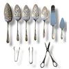 Image 1 : 10 Pcs Silverplate Serving Pieces - Pie/Cake Servers, Tongs, and More