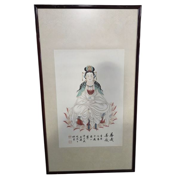 Chinese Antique Painting of Avalokitesvara (God Of Compassion) - Signed by Chang Dai-Chien