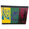 Image 1 : Pop Art - Triptych Painting of a Primate Holding a Gun