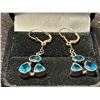 Image 2 : Sterling Silver Londin Blue Topaz Drop  Earrings for Pierced Ears - 1" Long