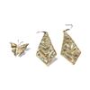 Image 1 : Mexican Alpaca Silver and Abalone Earrings & Butterfly Brooch - Earrings are 3" long