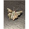 Image 2 : Mexican Alpaca Silver and Abalone Earrings & Butterfly Brooch - Earrings are 3" long