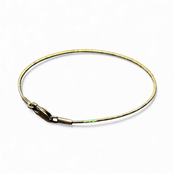 Sterling Silver Bangle Bracelet with Lobster Clasp - Weight : 2.4 grams