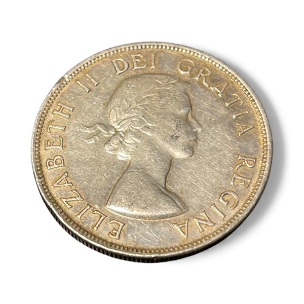1953 Canadian Silver Dollar Coin - .800 Silver - Circulated