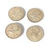 Image 2 : 4 Canadian 1950s Silver Quarters - .800 Silver - Circulated (1950, 53, 55 and 57)