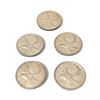 Image 2 : 5 Canadian Silver Quarters - .800 Silver - Circulated (1954, 56, 58, 59 and 61)