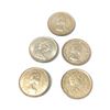 Image 1 : 5 Canadian Silver Quarters - .800 Silver - Circulated (1960, 2 x 62, 65, and 67)