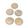 Image 2 : 5 Canadian Silver Quarters - .800 Silver - Circulated (1960, 2 x 62, 65, and 67)