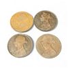 Image 1 : 4 Great Britian One Penny Coins - Young Queen Victoria - (1869, 82 ,90, and 1893) - Circulated