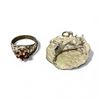 Image 1 : Sterling Silver Taurus Pendant and Sterling & Garnet Ring (Size 6) - Total weight: 12.5 grams