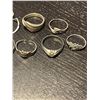 Image 2 : 8 Silver Rings - 4 are stamped .925 - all are non-ferrous - Total weight: 20.5 grams