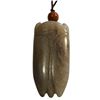 Image 3 : Carved Jade Chinese  Cicada Pendant - 10mm x 25mm x 42mm