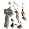 Image 1 : Carved Jade Chinese Bat & Coin Prosperity Pendant & 6 Other Asian Pieces (Bat Pendant is 2.5" x 5.5"