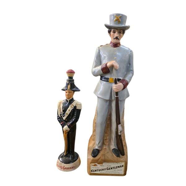 Vintage Kentucky Gentleman Bourbon Decanter (Full Size) & Galliano Mini Decanter