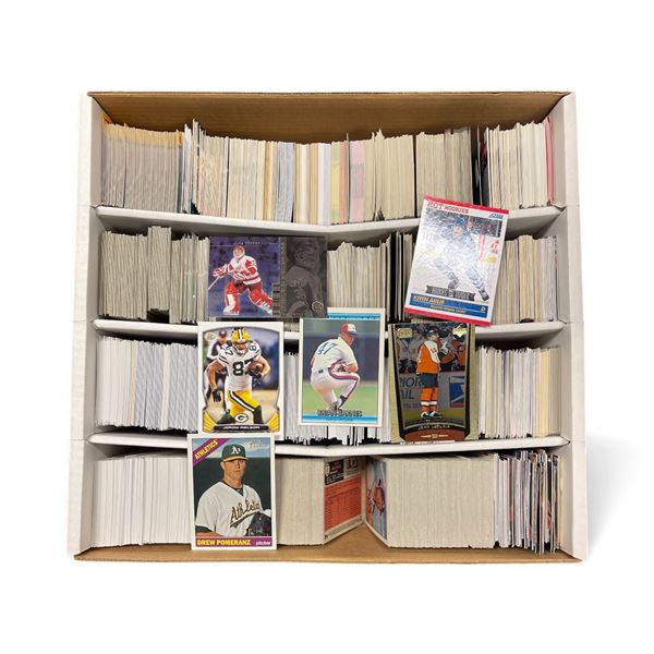 Large Box of NHL, NFL, MLB, Etc. Cards