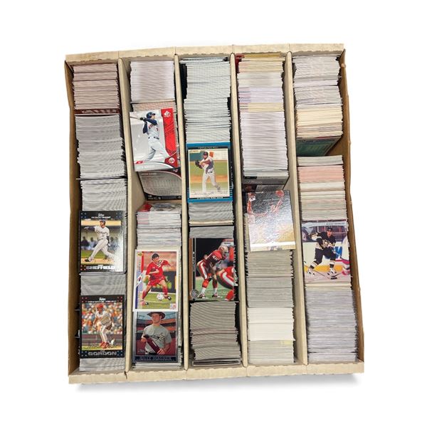 Large Box of NFL, MLB, NHL, NBA, Etc. Cards