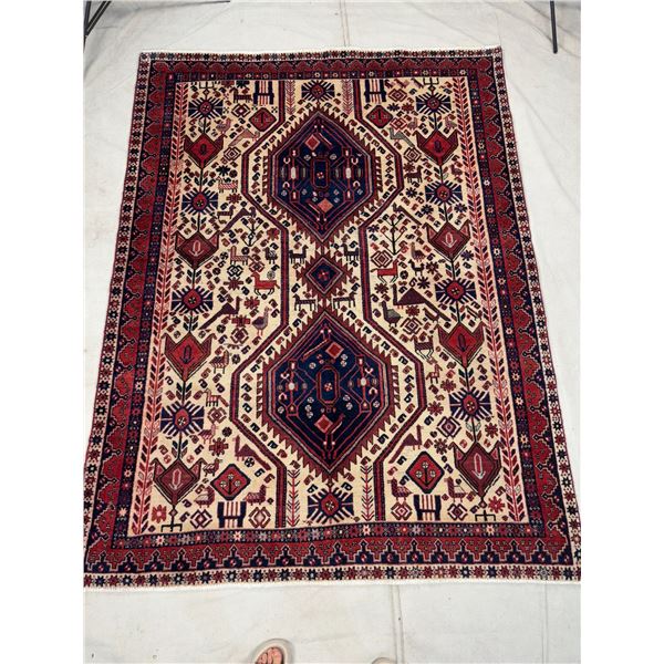 Authentic Hand-Knotted Wool Persian Rug - Origin: Sirjan - 7.1ft x 5.4 ft - Made in Iran - No.9/734