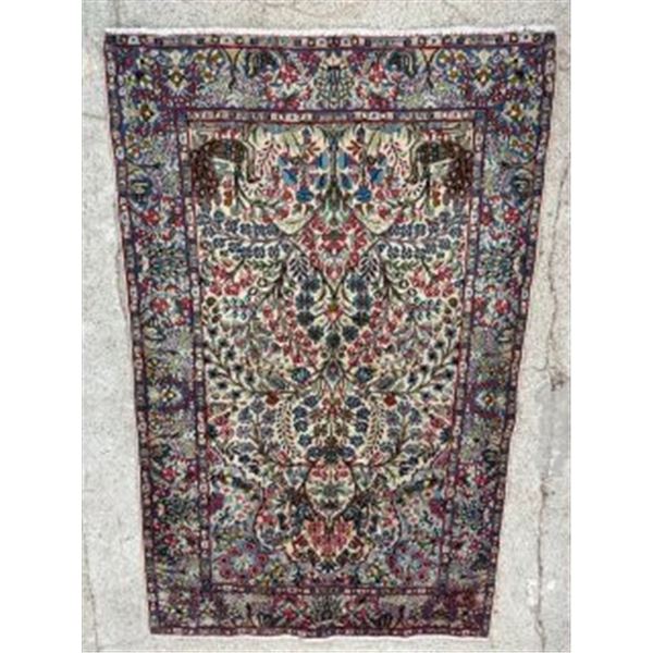 Authentic Hand-Knotted Wool Persian Rug - Origin: Kerman - 6ft x 3.10 ft - Made in Iran - No.11/743