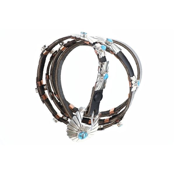 Navajo John Delvin Sterling, Turquoise Concho Belt
