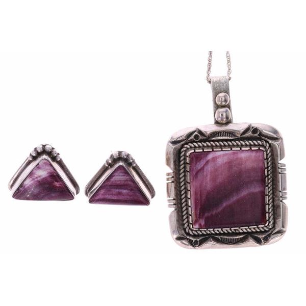 Navajo Spiny Purple Oyster Jewelry Set by A.Arthur