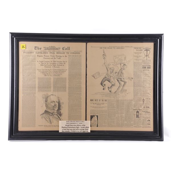 1896 Wyatt Earp Boxing Match San Francisco Paper