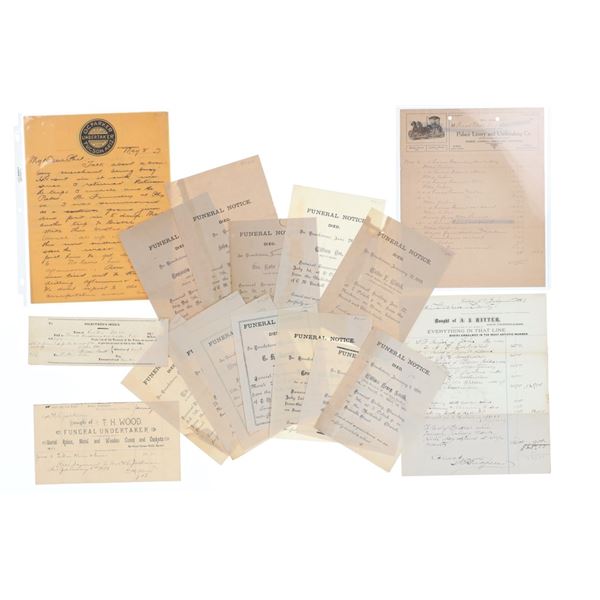 Tombstone Funeral Notices & Undertaker Ledgers