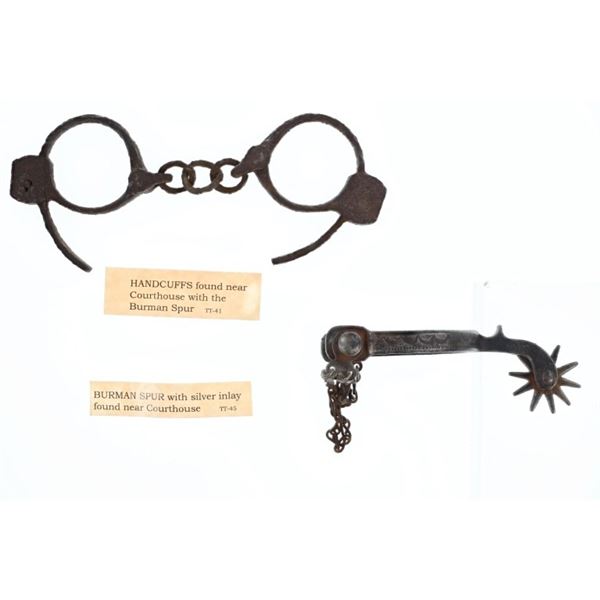 Tombstone Courthouse Handcuffs & Buermann Spur